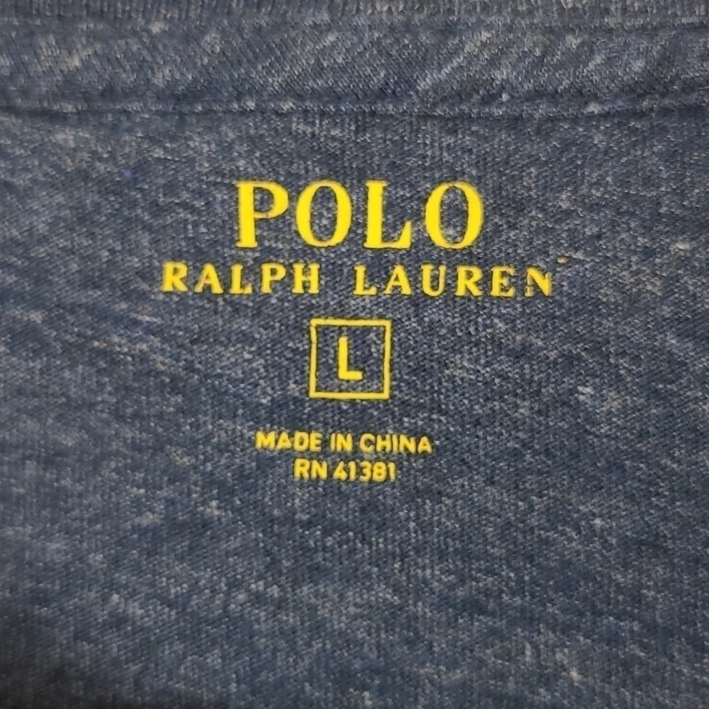POLO RALPH LAUREN Men's Blue Soft 100% Cotton Long Sleeve Shirt, size Large